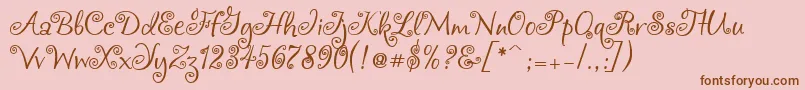 Chocogirl-Schriftart – Braune Schriften auf rosa Hintergrund