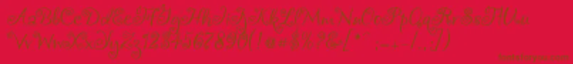 Czcionka Chocogirl – brązowe czcionki na czerwonym tle