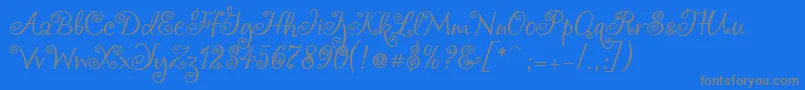 Chocogirl-fontti – harmaat kirjasimet sinisellä taustalla