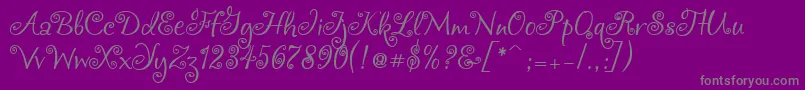 フォントChocogirl – 紫の背景に灰色の文字