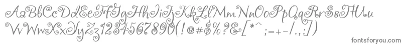 Chocogirl-fontti – harmaat kirjasimet valkoisella taustalla