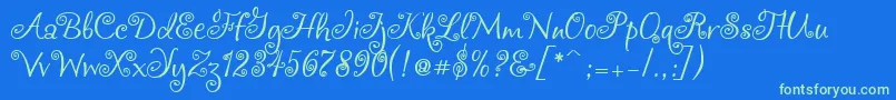 Chocogirl Font – Green Fonts on Blue Background