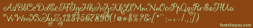 Chocogirl-fontti – vihreät fontit ruskealla taustalla