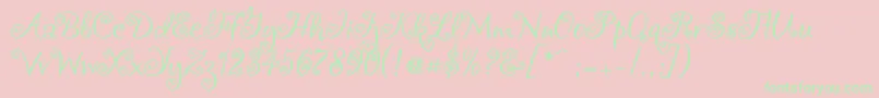 Fonte Chocogirl – fontes verdes em um fundo rosa