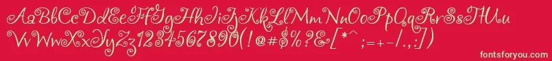 Chocogirl Font – Green Fonts on Red Background