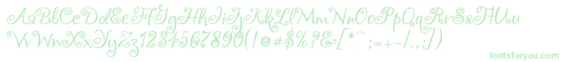 Czcionka Chocogirl – zielone czcionki na białym tle