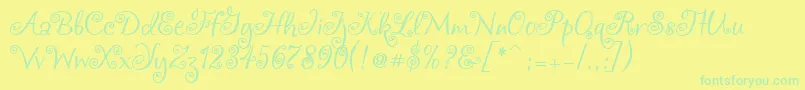 Chocogirl-fontti – vihreät fontit keltaisella taustalla