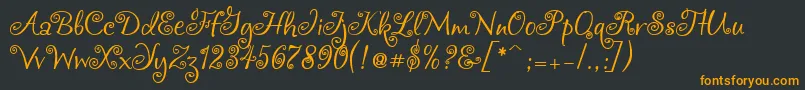 Chocogirl-Schriftart – Orangefarbene Schriften auf schwarzem Hintergrund