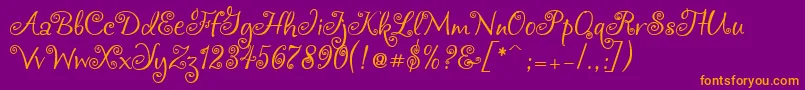 Chocogirl-Schriftart – Orangefarbene Schriften auf violettem Hintergrund