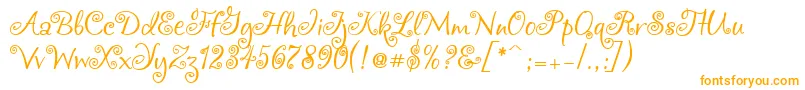 Chocogirl-Schriftart – Orangefarbene Schriften auf weißem Hintergrund