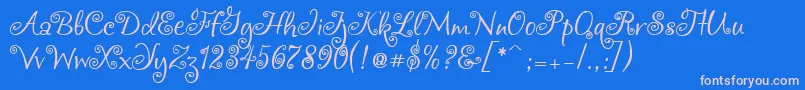 Chocogirl-Schriftart – Rosa Schriften auf blauem Hintergrund