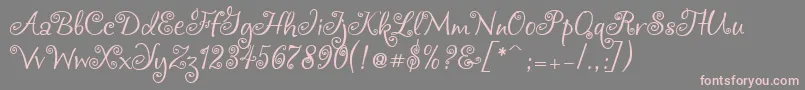 Chocogirl-fontti – vaaleanpunaiset fontit harmaalla taustalla