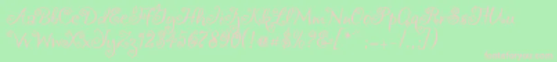 Chocogirl-Schriftart – Rosa Schriften auf grünem Hintergrund