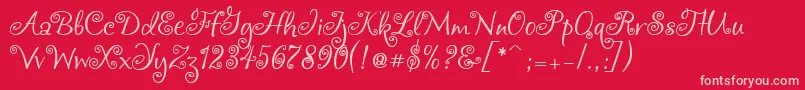 Chocogirl-Schriftart – Rosa Schriften auf rotem Hintergrund