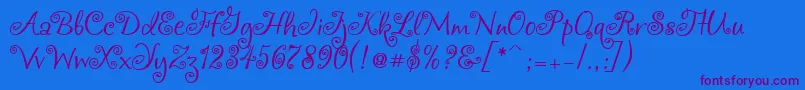 Шрифт Chocogirl – фиолетовые шрифты на синем фоне