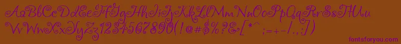 Chocogirl-Schriftart – Violette Schriften auf braunem Hintergrund