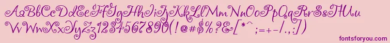 Chocogirl-Schriftart – Violette Schriften auf rosa Hintergrund