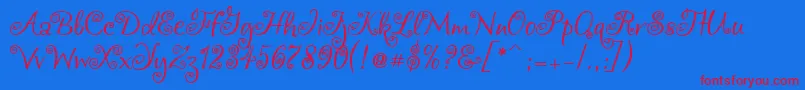 Chocogirl-fontti – punaiset fontit sinisellä taustalla