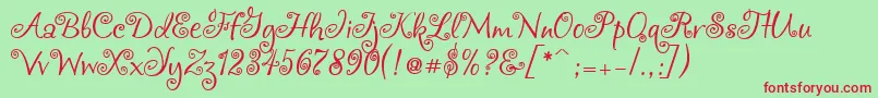 Chocogirl Font – Red Fonts on Green Background