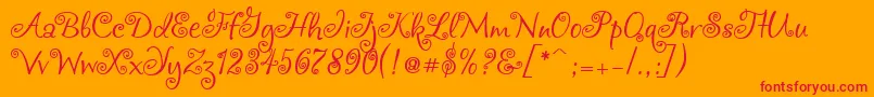 フォントChocogirl – オレンジの背景に赤い文字