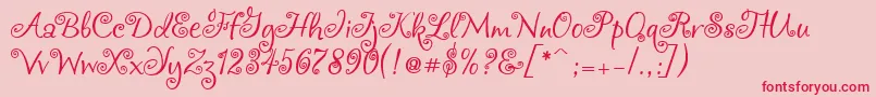 Chocogirl-Schriftart – Rote Schriften auf rosa Hintergrund