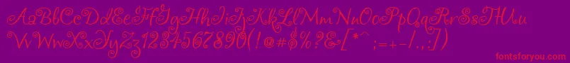Chocogirl-Schriftart – Rote Schriften auf violettem Hintergrund