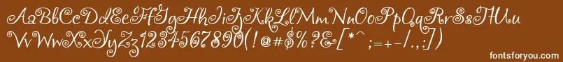 Chocogirl-fontti – valkoiset fontit ruskealla taustalla