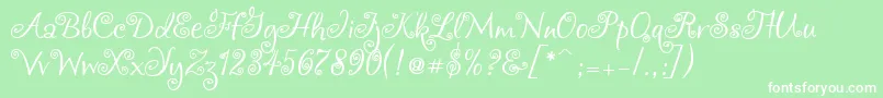 Chocogirl-Schriftart – Weiße Schriften auf grünem Hintergrund