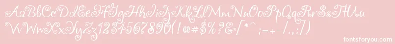 Chocogirl-fontti – valkoiset fontit vaaleanpunaisella taustalla