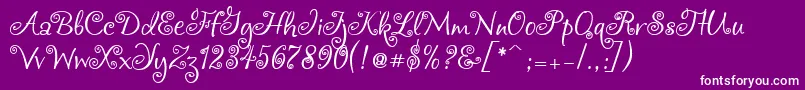 Chocogirl-fontti – valkoiset fontit violetilla taustalla