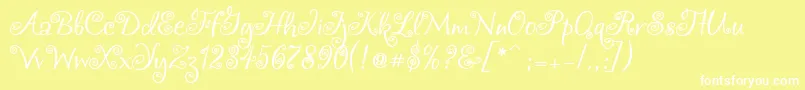 Chocogirl Font – White Fonts on Yellow Background