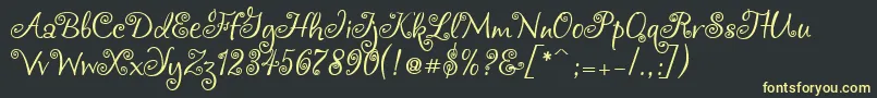 Chocogirl-fontti – keltaiset fontit mustalla taustalla