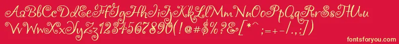 Chocogirl Font – Yellow Fonts on Red Background