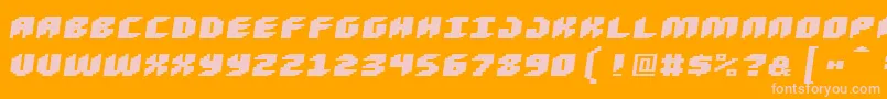 Loud Noise Black Skew Font – Pink Fonts on Orange Background