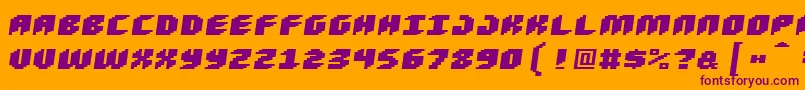 Loud Noise Black Skew Font – Purple Fonts on Orange Background