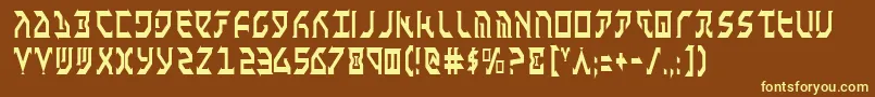 Fantc-fontti – keltaiset fontit ruskealla taustalla