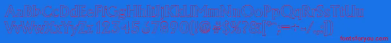 AdelonoutlineMediumRegular Font – Red Fonts on Blue Background