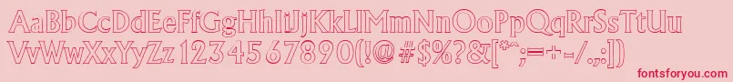 AdelonoutlineMediumRegular Font – Red Fonts on Pink Background