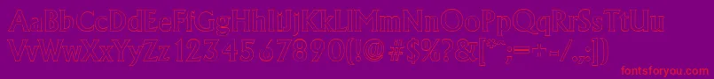 AdelonoutlineMediumRegular Font – Red Fonts on Purple Background