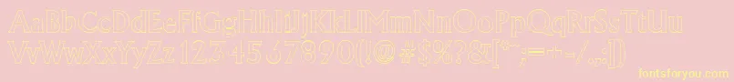 AdelonoutlineMediumRegular Font – Yellow Fonts on Pink Background