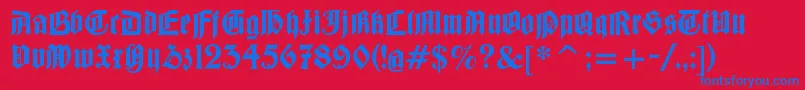 フォントBarloesiusschrift – 赤い背景に青い文字