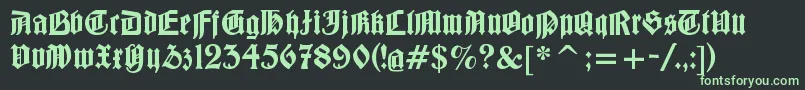 フォントBarloesiusschrift – 黒い背景に緑の文字