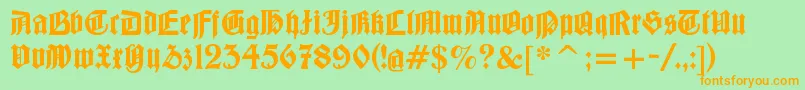 Barloesiusschrift Font – Orange Fonts on Green Background