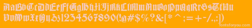 Barloesiusschrift Font – Pink Fonts on Orange Background