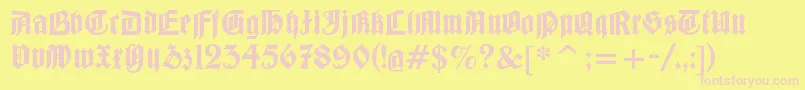 Barloesiusschrift Font – Pink Fonts on Yellow Background