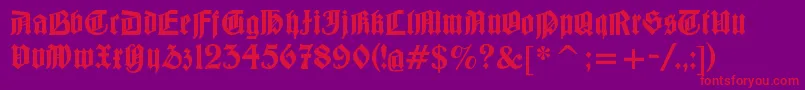 Barloesiusschrift Font – Red Fonts on Purple Background