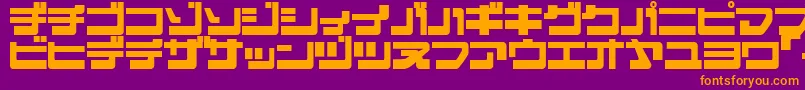 フォントEjectjapRemix – 紫色の背景にオレンジのフォント