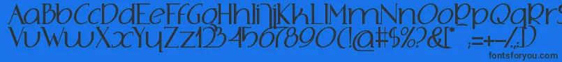 Czcionka AdolphusSerif – czarne czcionki na niebieskim tle