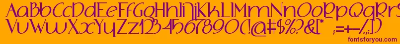 AdolphusSerif Font – Purple Fonts on Orange Background