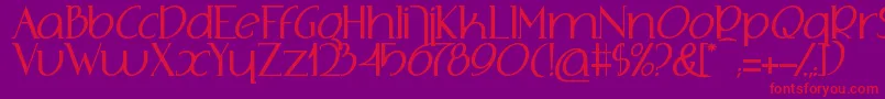AdolphusSerif-Schriftart – Rote Schriften auf violettem Hintergrund
